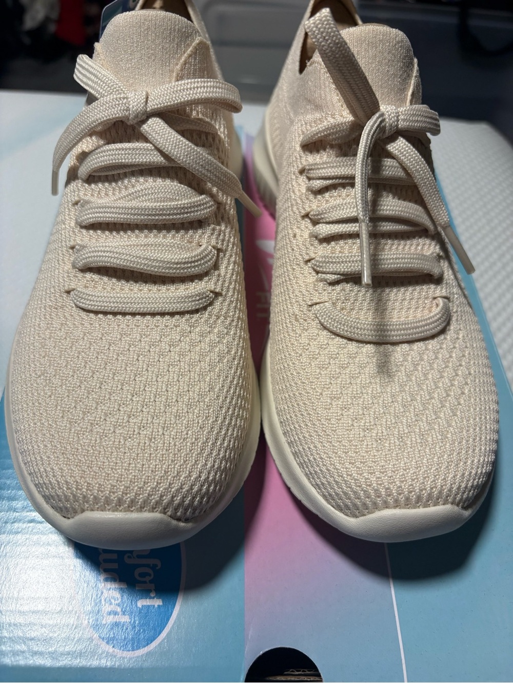 Skechers Women's Slip-On Knit Sneakers in Light Beige - Picture 4 of 4